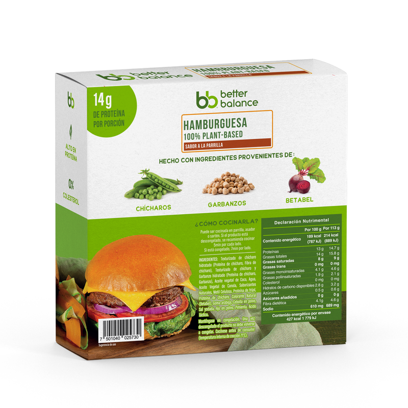 Hamburguesa Plant Based 2 Piezas Better Balance 226 g